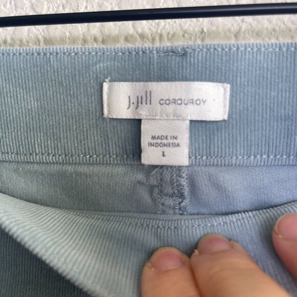 J.Jill Corduroy Pull-On Pants Size Large Dust Blue Straight Leg Stretch - Picture 5 of 7